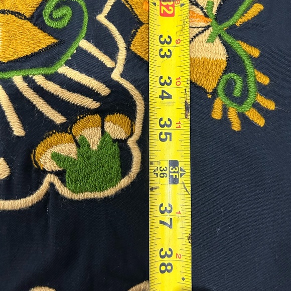 MEXICANA Black Dress with Gold and Green Embroidery - Picture 6 of 6